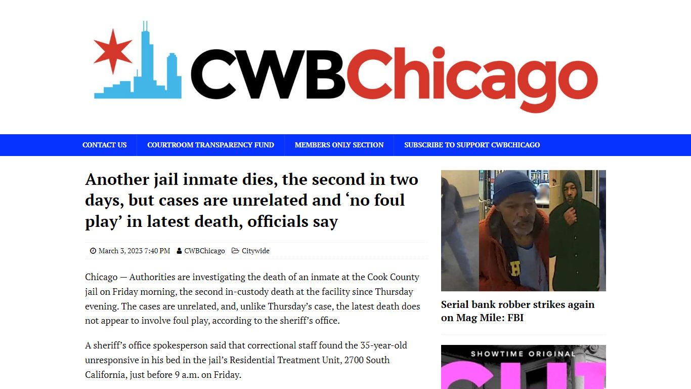 Another jail inmate dies, the second in two days, but cases are ...